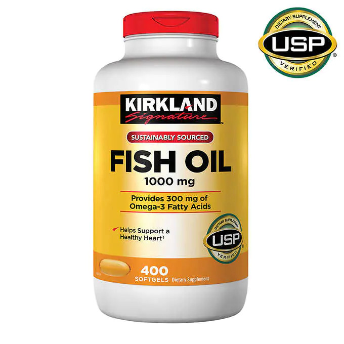 Kirkland Omega-3 Fish Oil 1000 mg, 400 Softgels