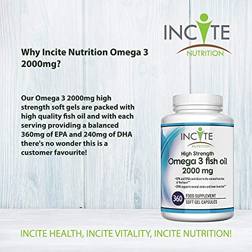 Omega 3 Fish Oil 2000mg Soft Gels 360 Count