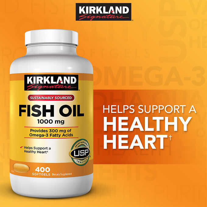 Kirkland Omega-3 Fish Oil 1000 mg, 400 Softgels