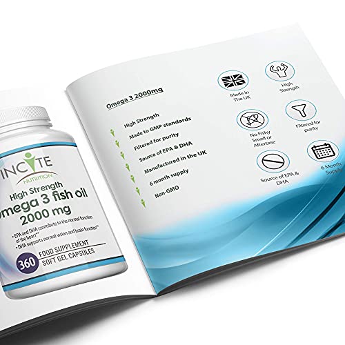 Omega 3 Fish Oil 2000mg Soft Gels 360 Count