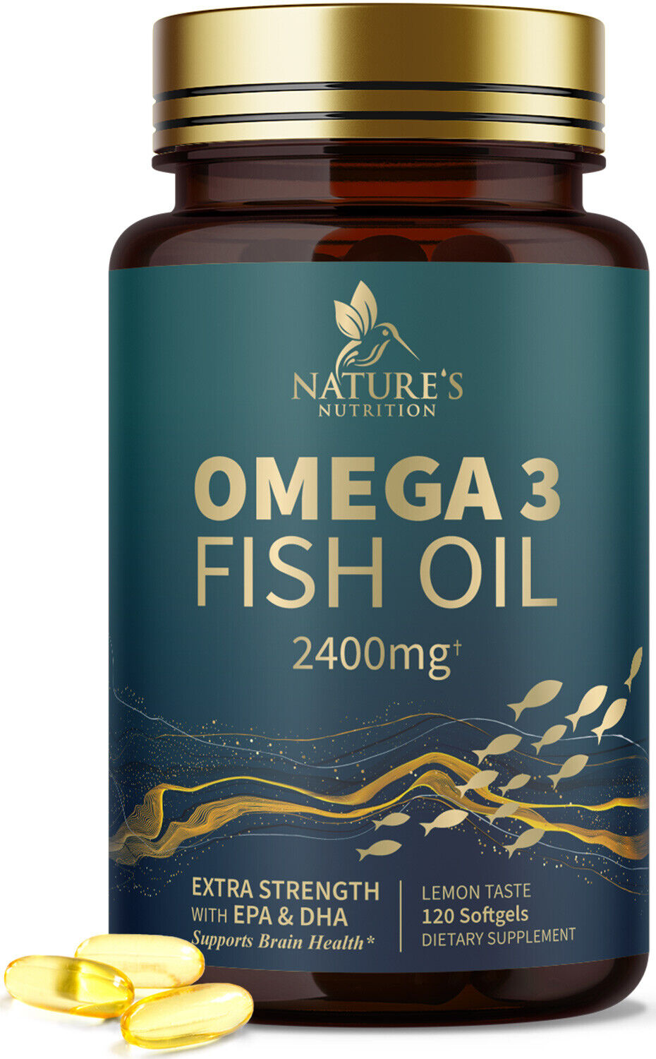 Triple Strength Omega 3 Fish Oil Capsules 2400mg