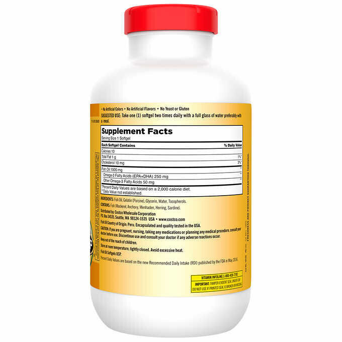 Kirkland Omega-3 Fish Oil 1000 mg, 400 Softgels