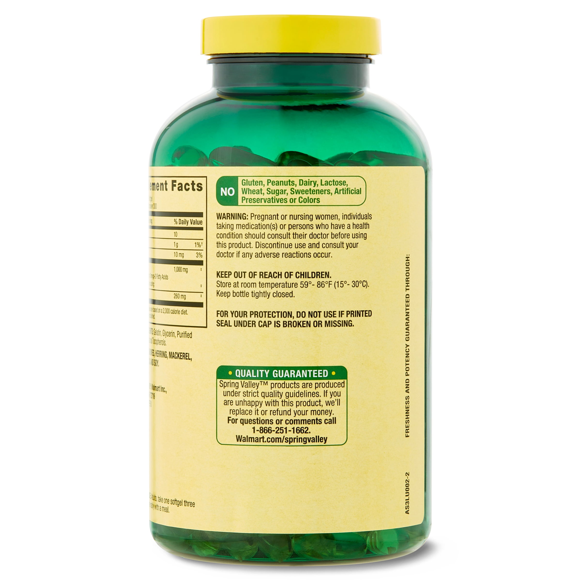 Spring Valley Omega-3 Fish Oil Softgels, 1000 mg