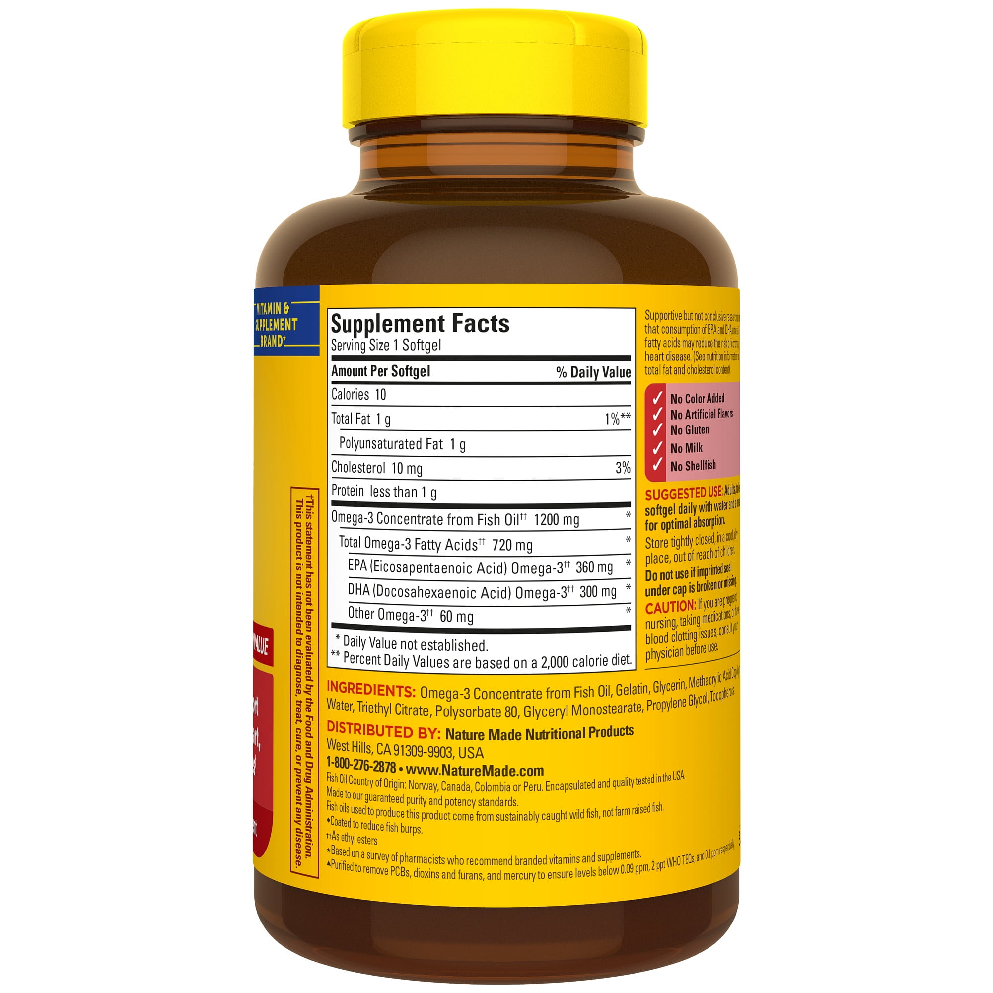 Nature Made Omega 3 Fish Oil Softgels 1200 mg