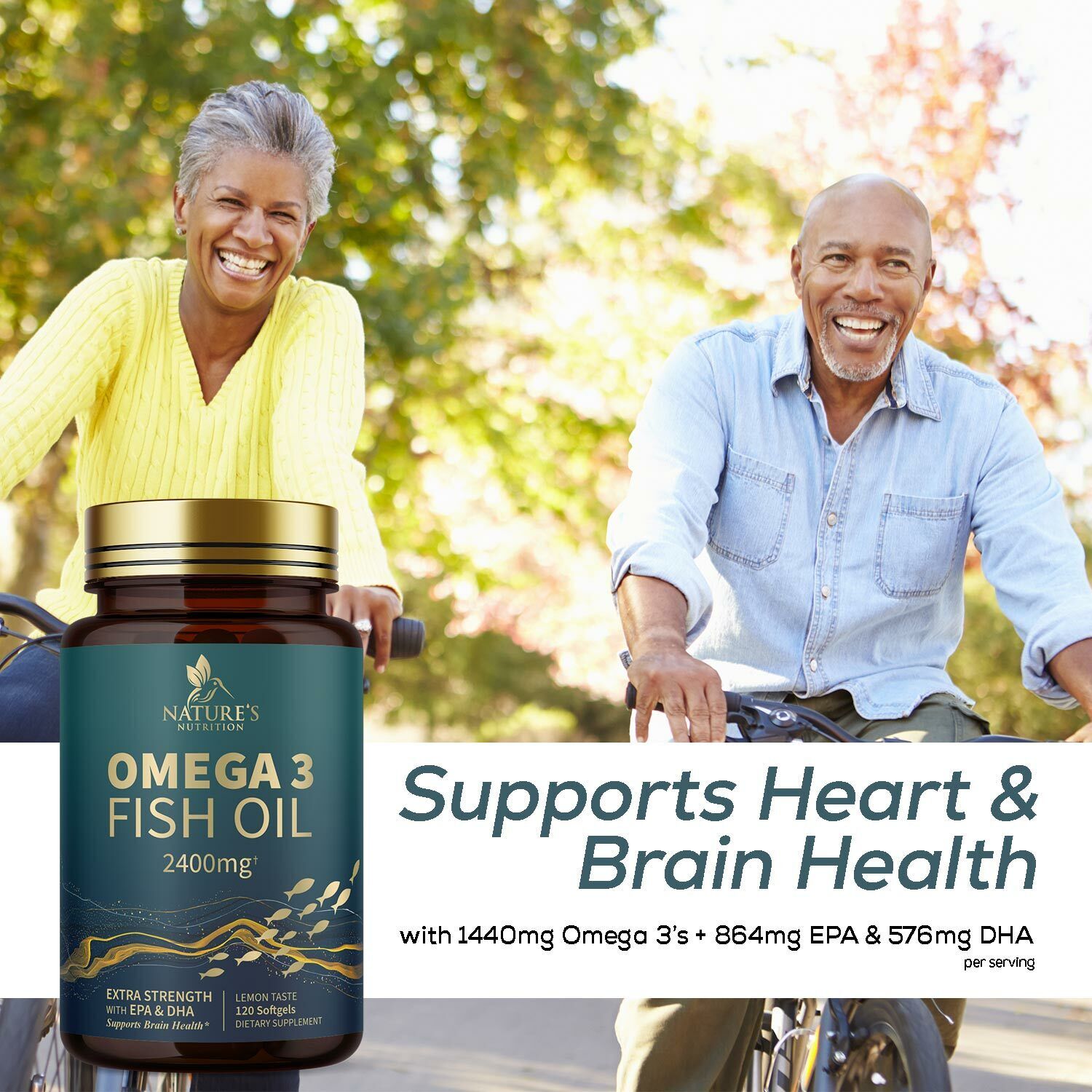 Triple Strength Omega 3 Fish Oil Capsules 2400mg
