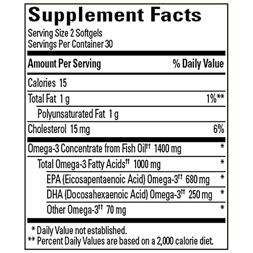 Nature Made Burp Less Omega 3 Fish Oil 1400 mg