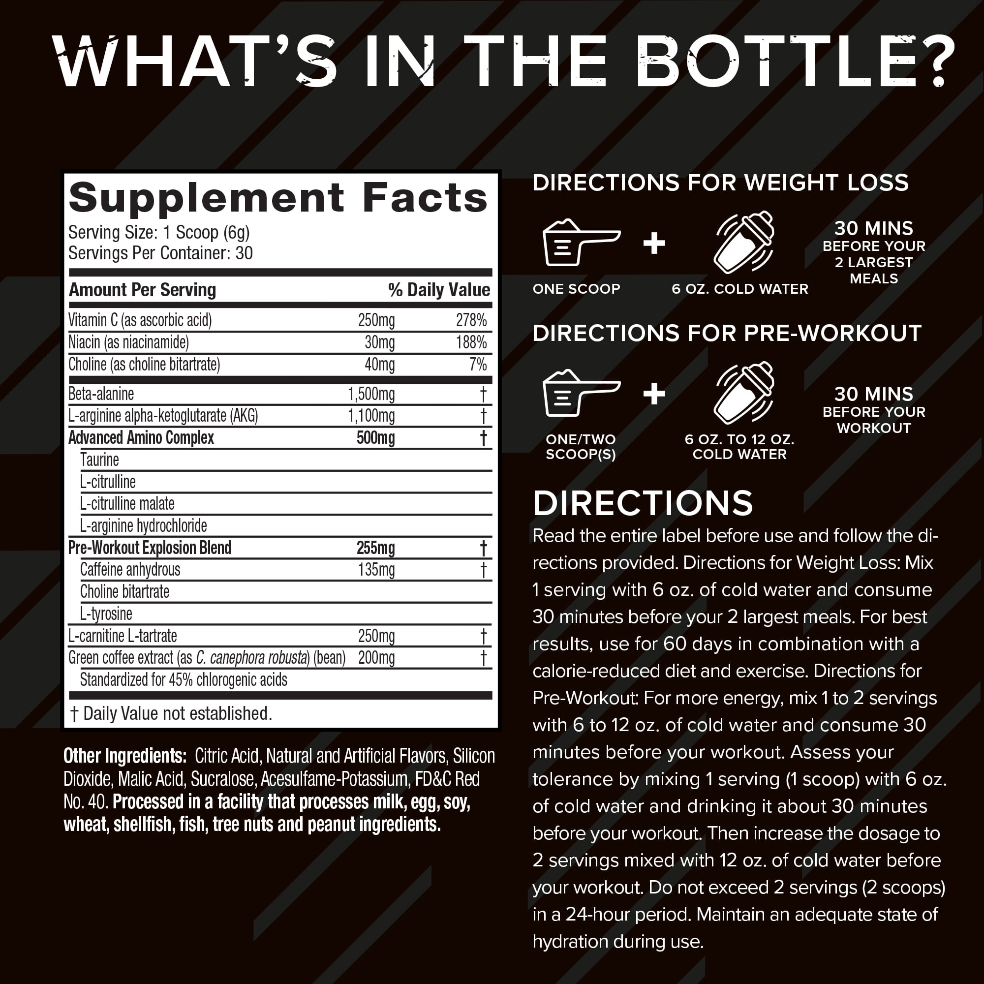 Ripped Pre Workout Thermogenic for Energy & Weight Loss
