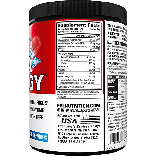 EVL BCAAs Powder for Energy and Recovery