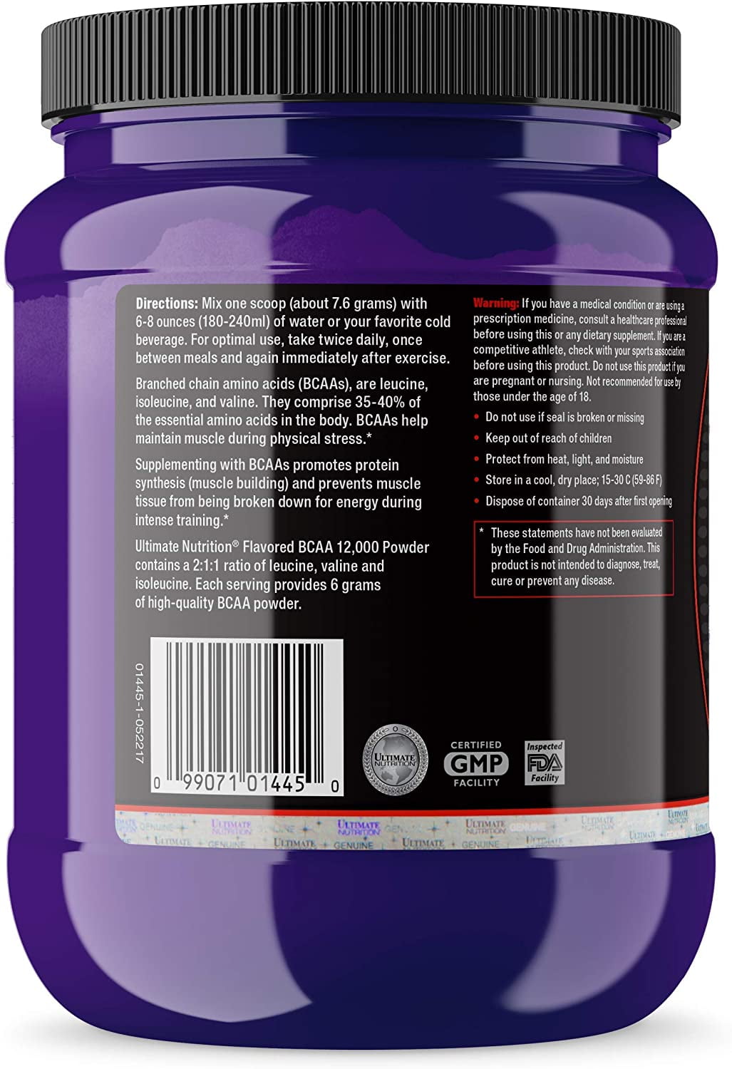 Ultimate Nutrition Orange BCAA Post Workout Powder 30 Servings