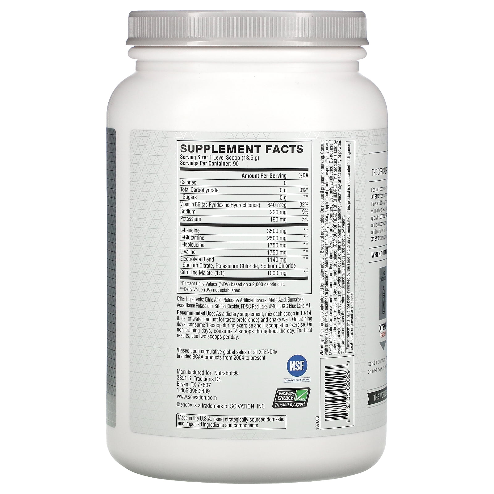 XTEND BCAA Powder Knockout Fruit Punch - 90 Servings