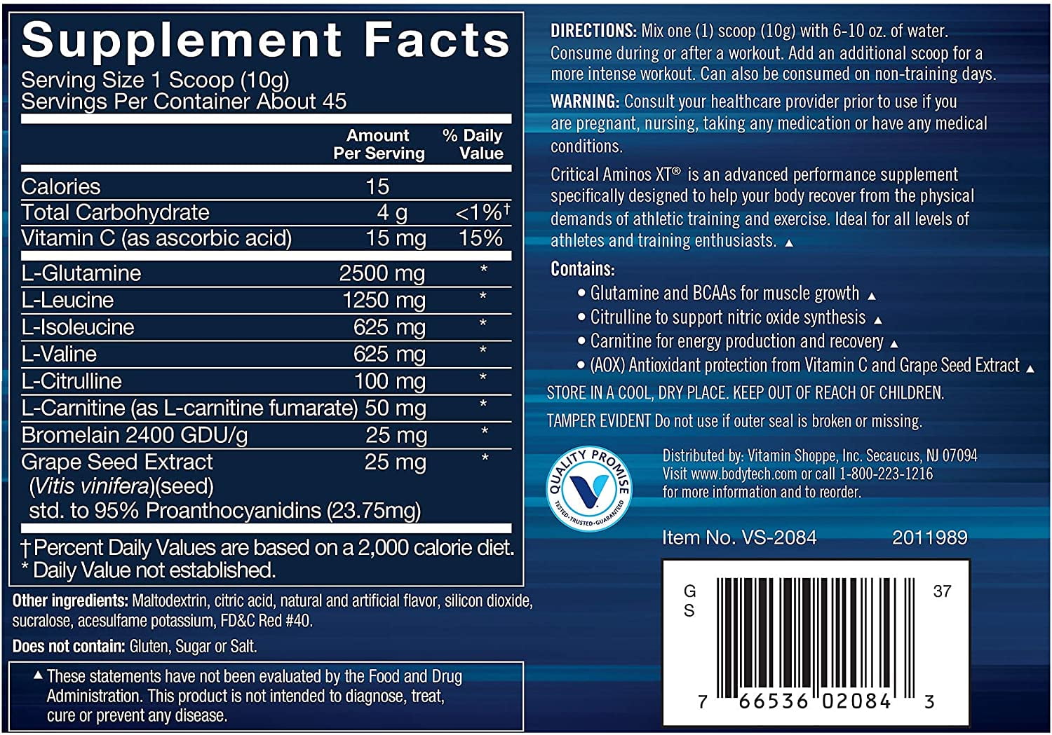 BodyTech Critical Aminos XT Intra/Post Workout Powder