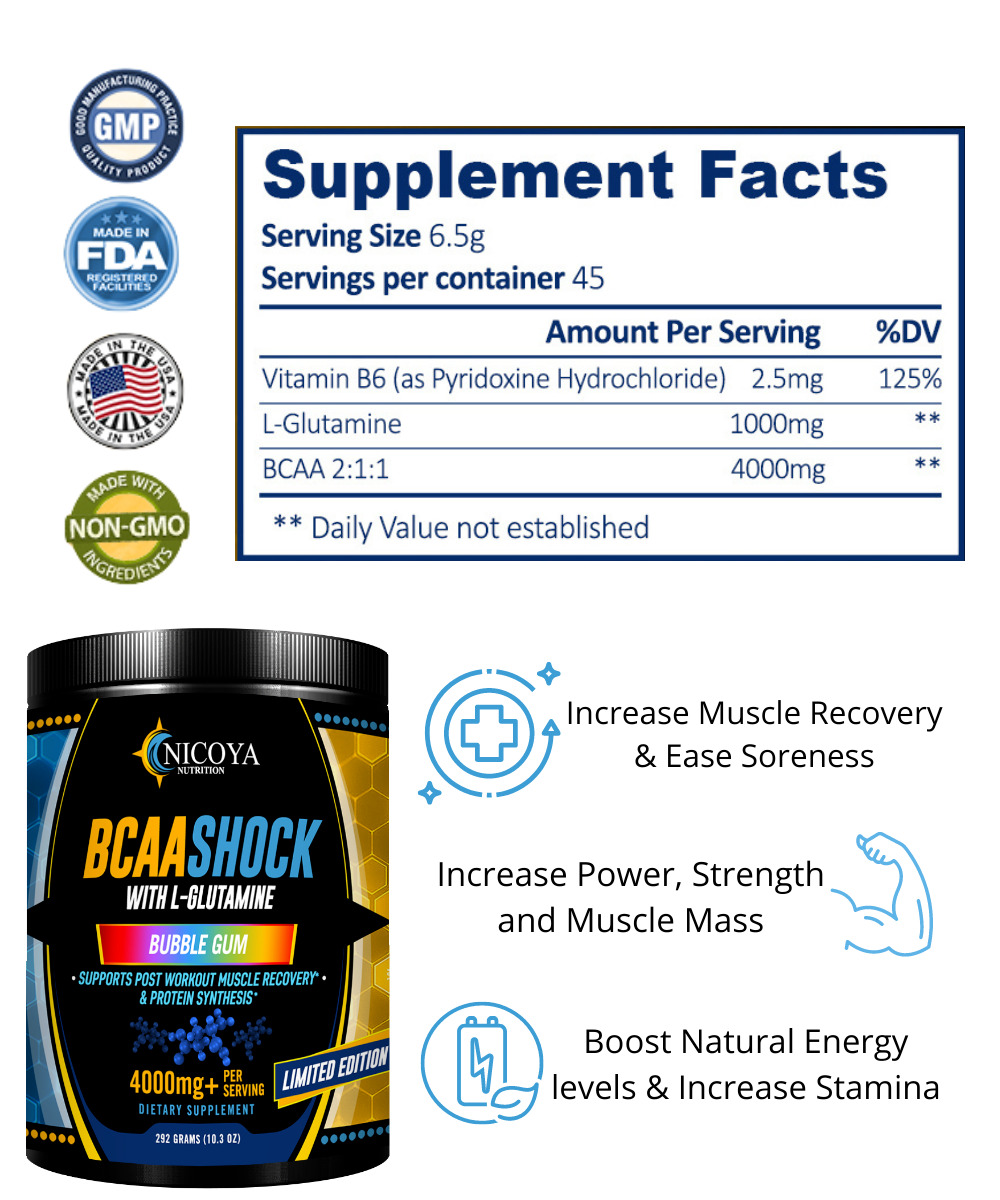BCAA Amino Energy Powder for Muscle Recovery - Bubble Gum