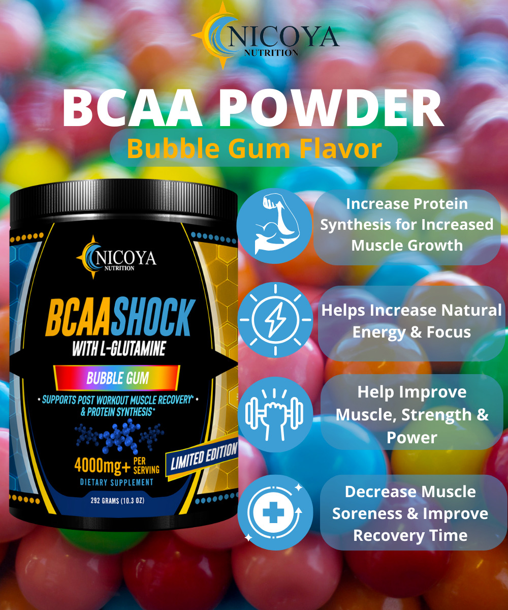 BCAA Amino Energy Powder for Muscle Recovery - Bubble Gum