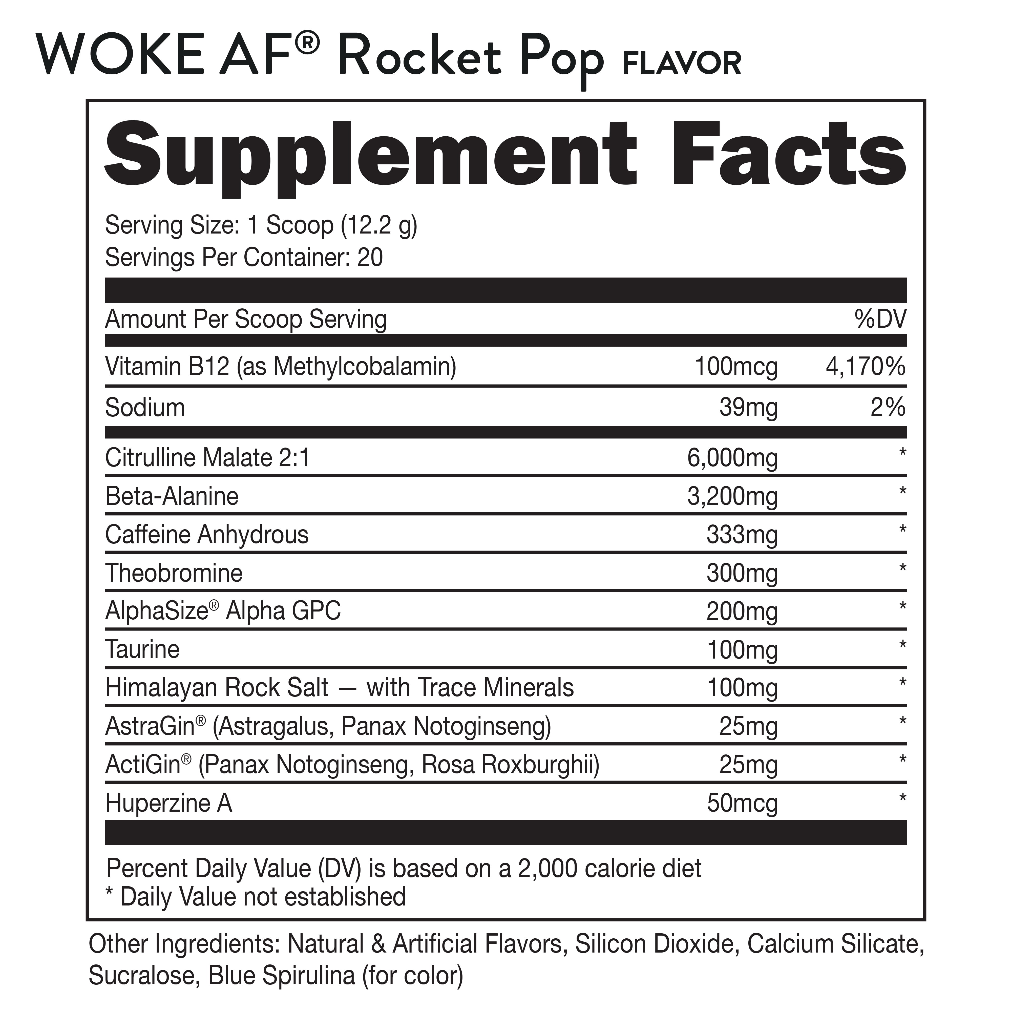 Bucked Up Woke AF Pre-Workout Powder - Rocket Pop