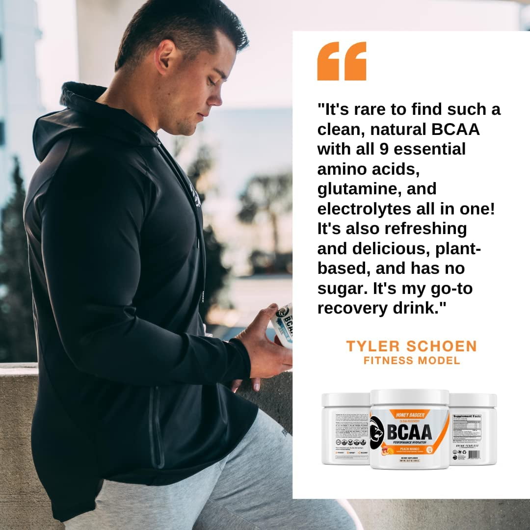 Honey Badger BCAA Electrolytes Powder - Peach Mango