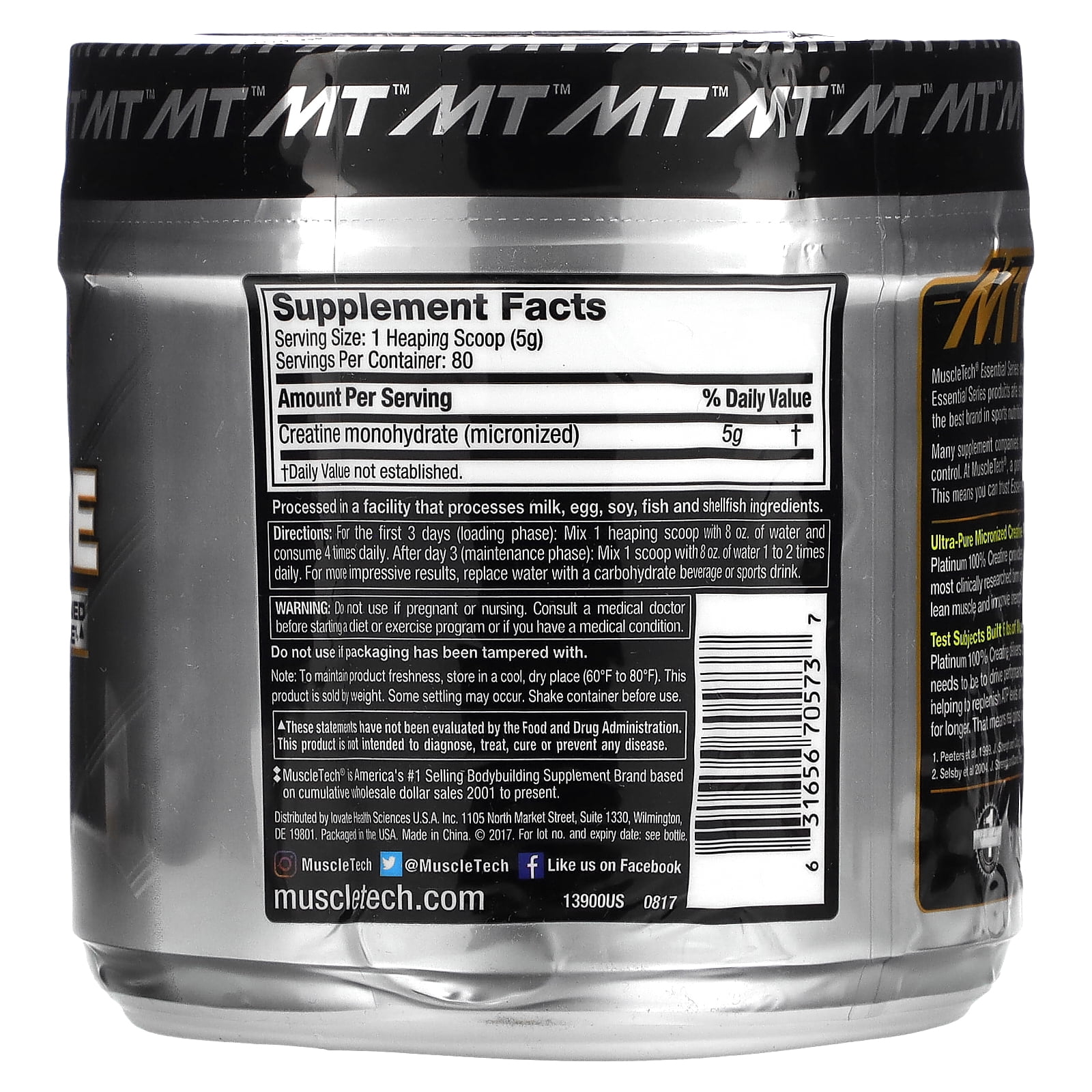 MuscleTech Platinum Creatine Monohydrate 400g
