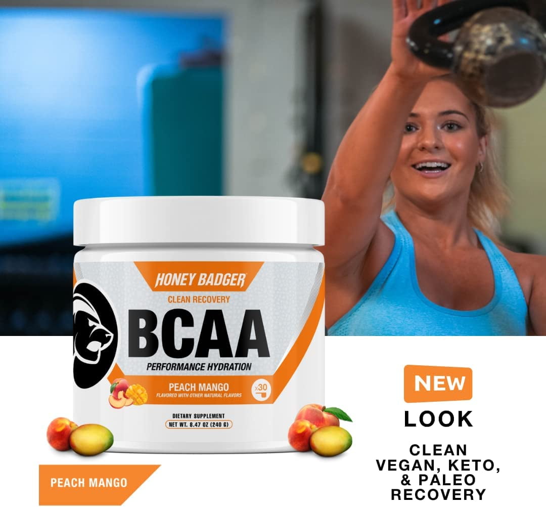 Honey Badger BCAA Electrolytes Powder - Peach Mango