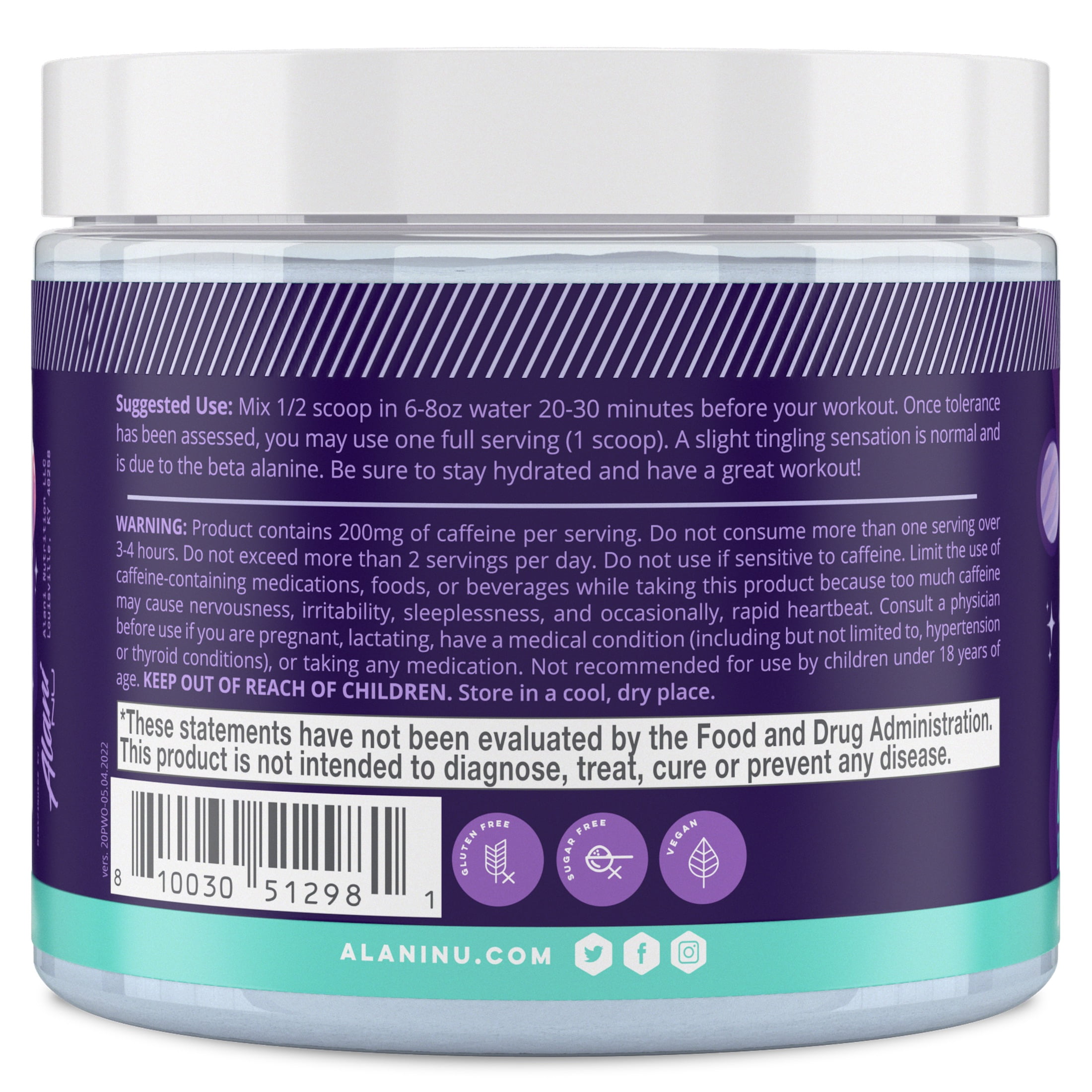 Alani Nu Cosmic Stardust Pre-Workout Powder, 20 Servings