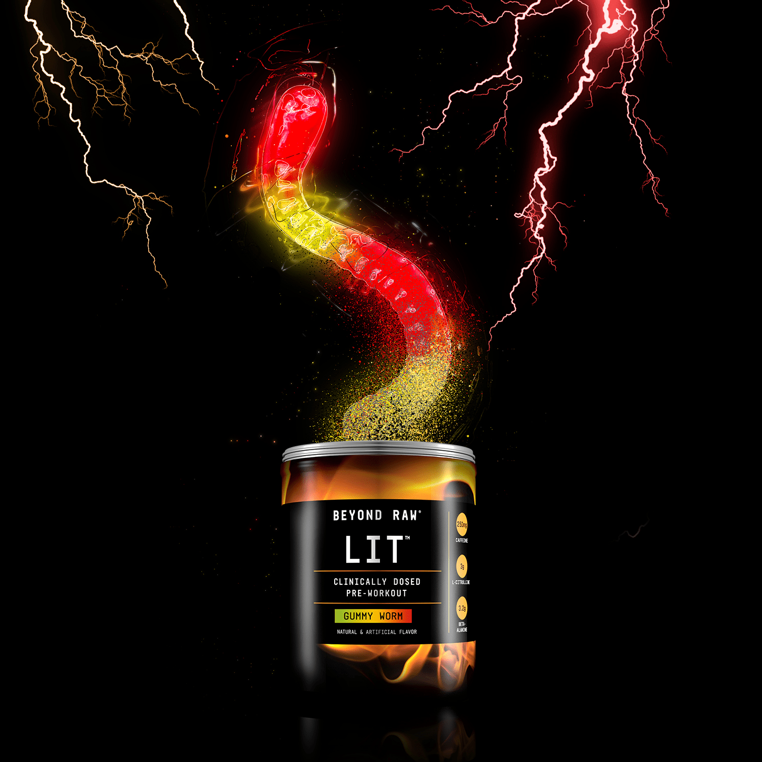 Beyond Raw LIT Pre-Workout Powder Gummy Worm Flavor