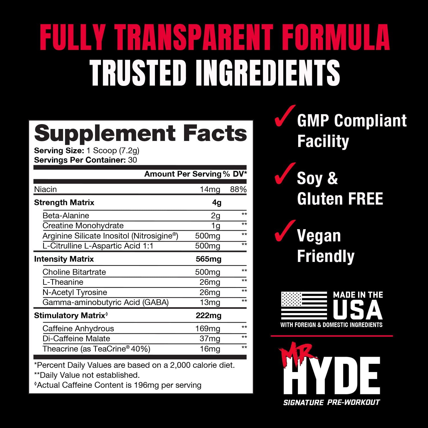 Mr. Hyde Pre-Workout Blue Razz Popsicle 30 Servings