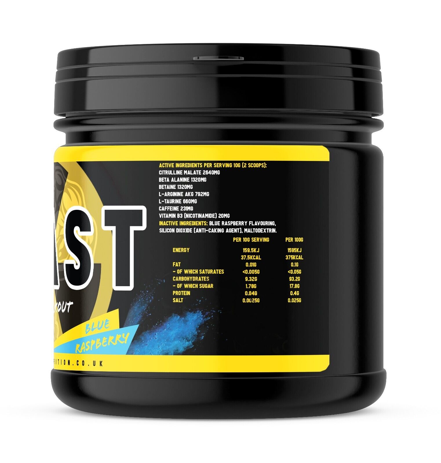 Blue Raspberry Pre-Workout Powder for Muscle Growth