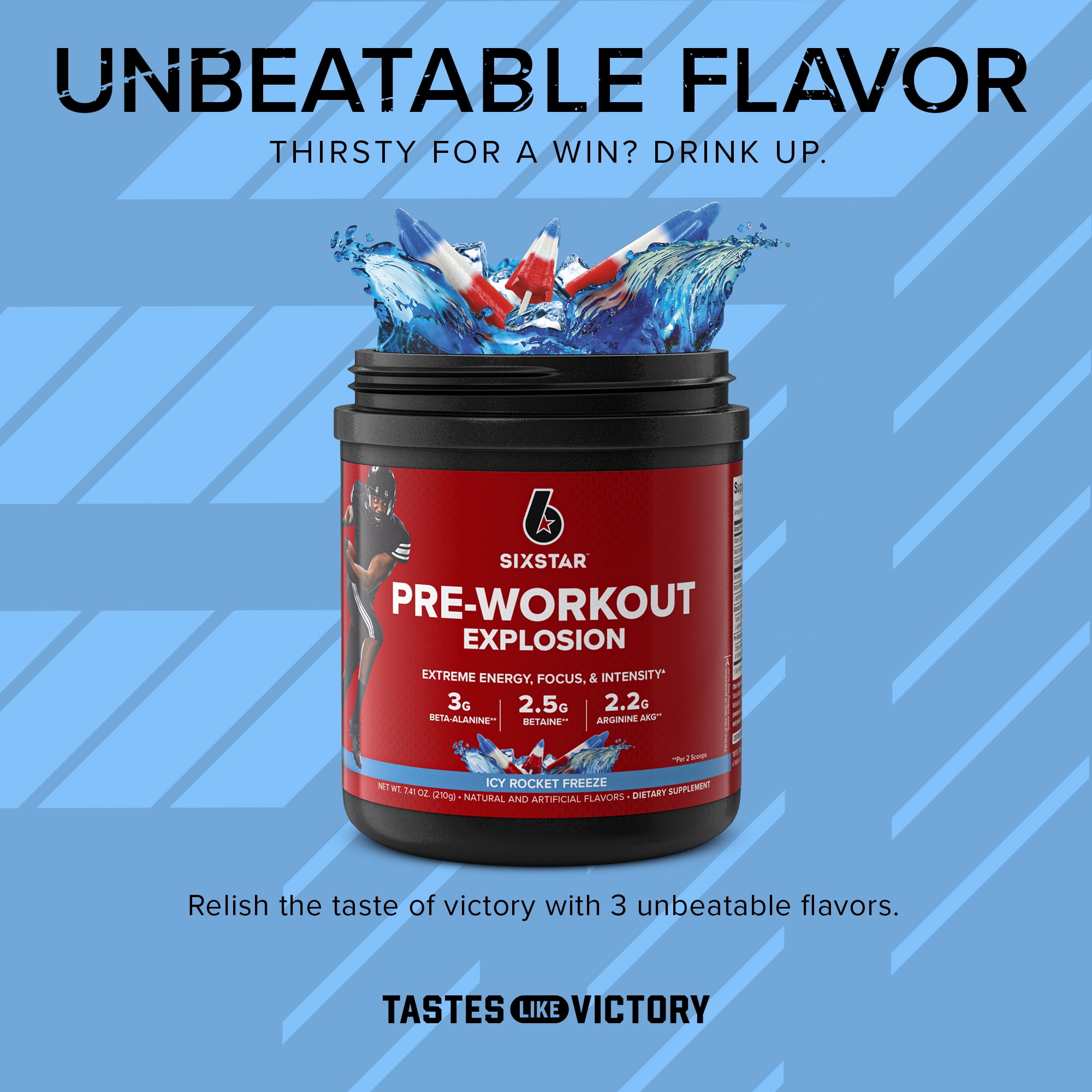 Six Star Pre-Workout Explosion Drink Mix, Icy Rocket Freeze