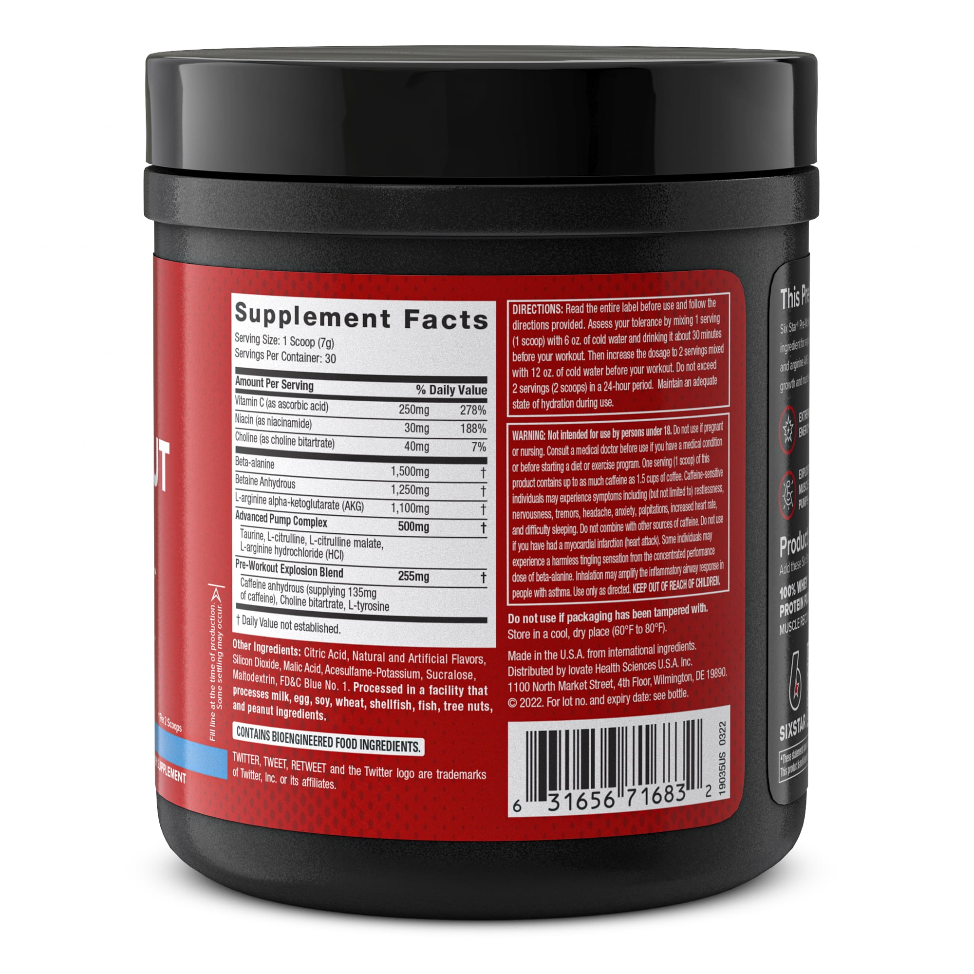 Six Star Pre-Workout Explosion Drink Mix, Icy Rocket Freeze