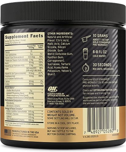 Optimum Nutrition Gold Standard Pre Workout, Green Apple