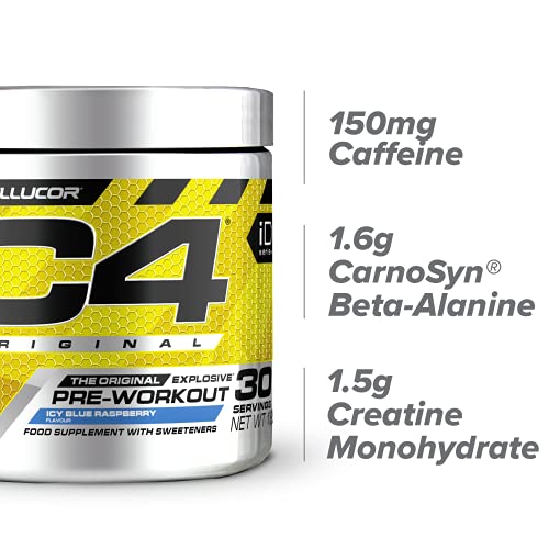 C4 Original Beta Alanine Pre Workout Powder, ICY Blue Razz