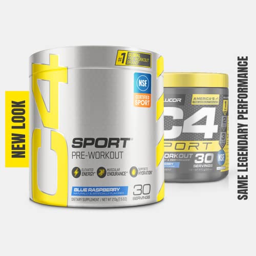 C4 Sport Preworkout Powder - Blue Raspberry Flavor