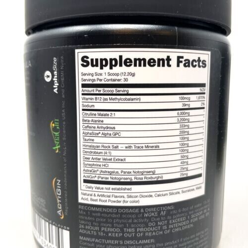 Bucked Up WOKE AF High STIM Pre-Workout 30 Servings