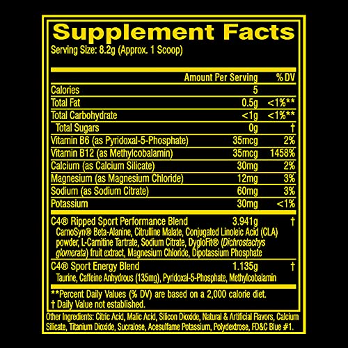 C4 Ripped Sport Pre Workout Powder - Arctic Snow Cone