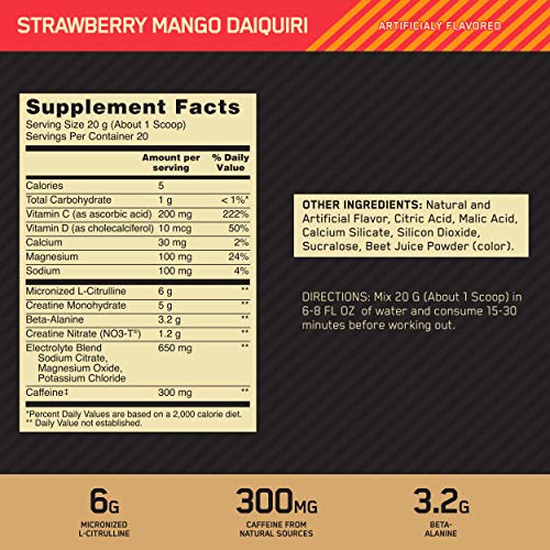 Optimum Nutrition Pre Workout - Strawberry Mango Daiquiri
