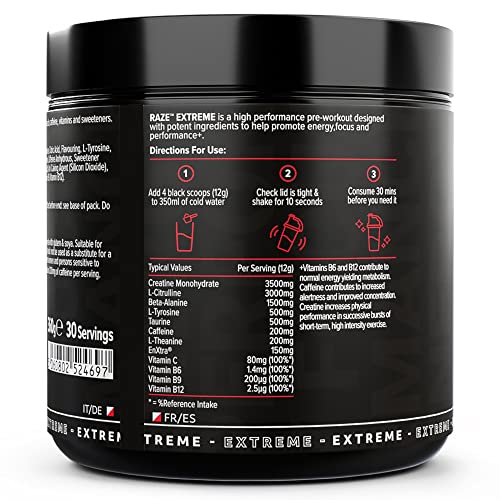 Raze Extreme Pre-Workout Drink Mix – Fruit Punch