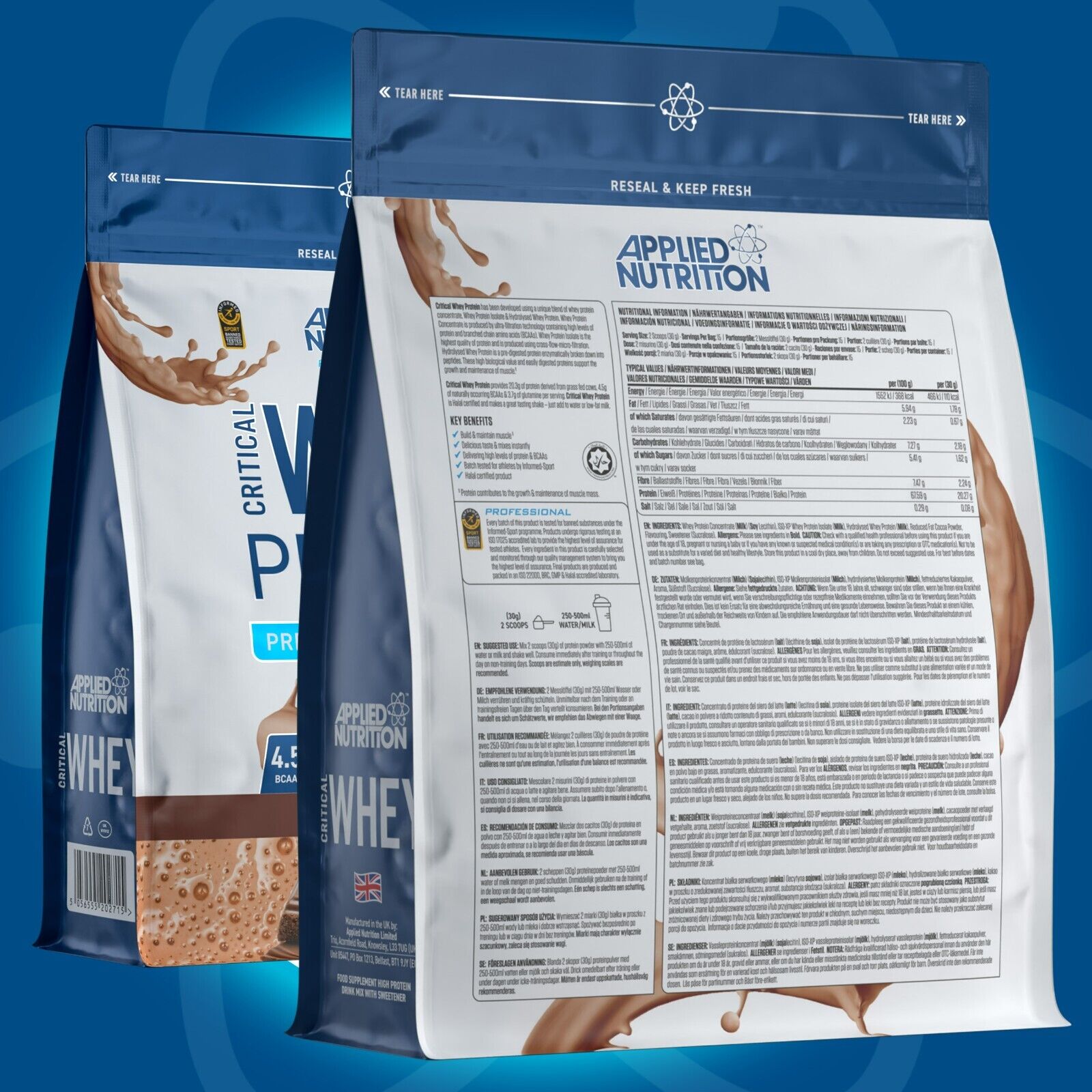 High Protein Whey Powder with BCAA for Muscle Gain