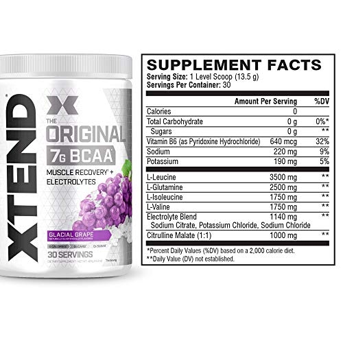 XTEND BCAA Powder Glacial Grape for Recovery