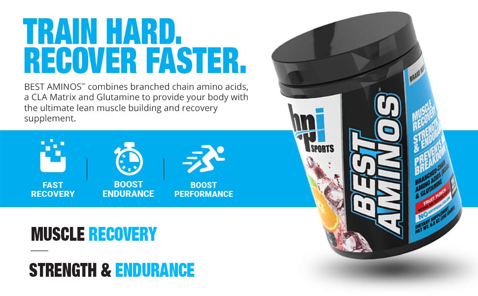 BCAA and Glutamine Aminos Supplement, Fruit Punch