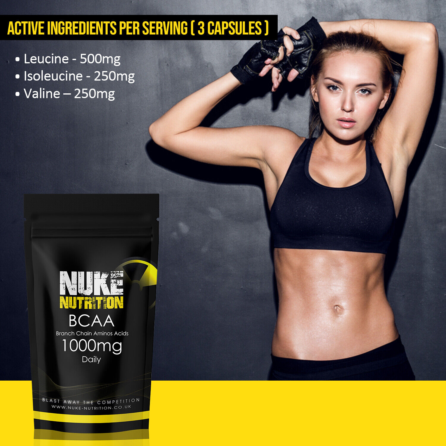 BCAA 1000mg Muscle Growth and Repair Tablets 60ct