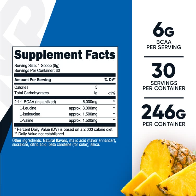 Nutricost Pineapple BCAA Powder - 30 Servings