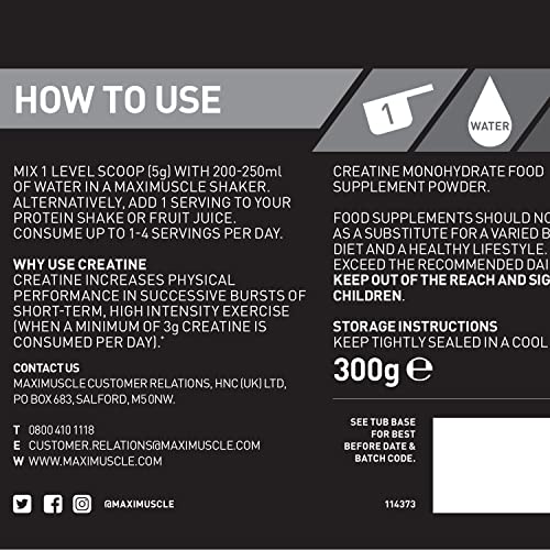 Maximuscle Creatine Monohydrate Powder – 300g