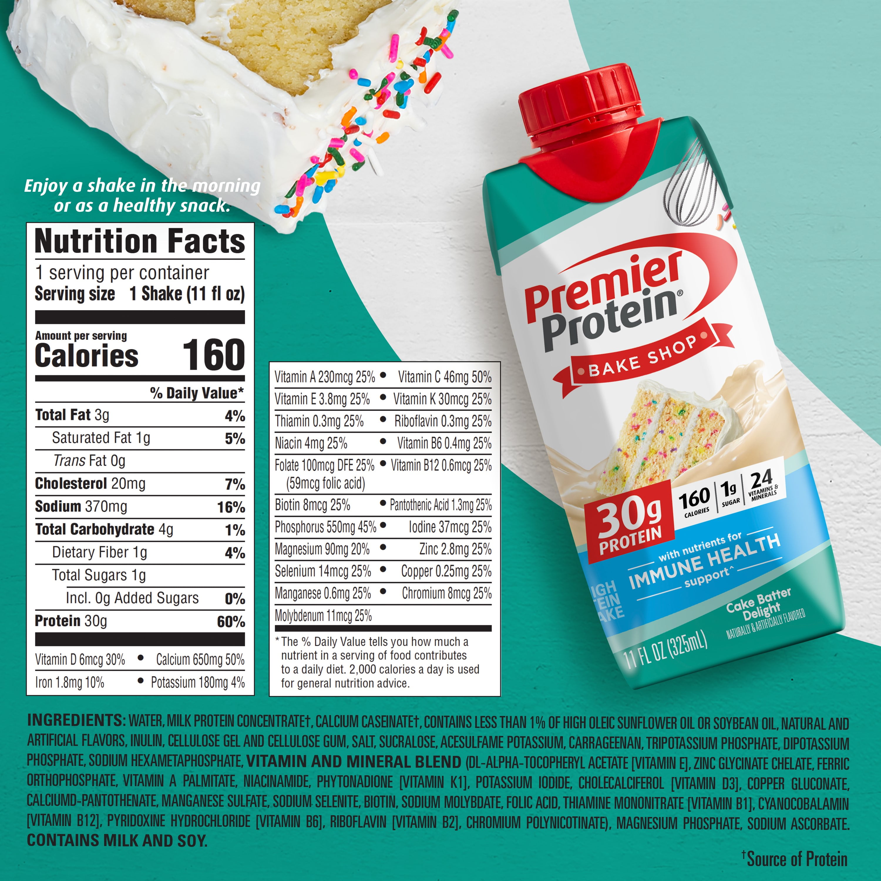 Premier Protein Shake, Cake Batter Delight, 30g Protein