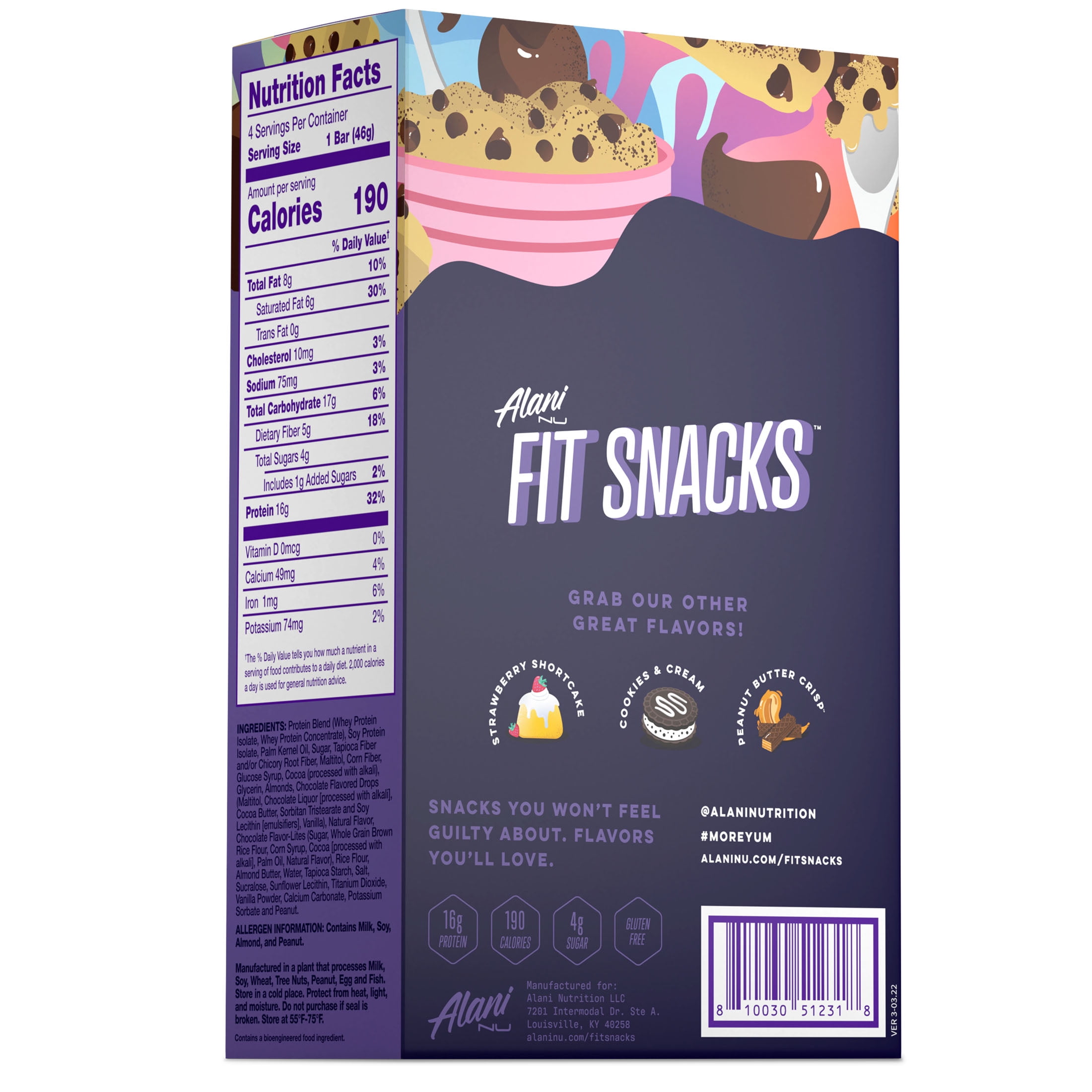 Alani Nu Cookie Dough Protein Bar 4 Pack