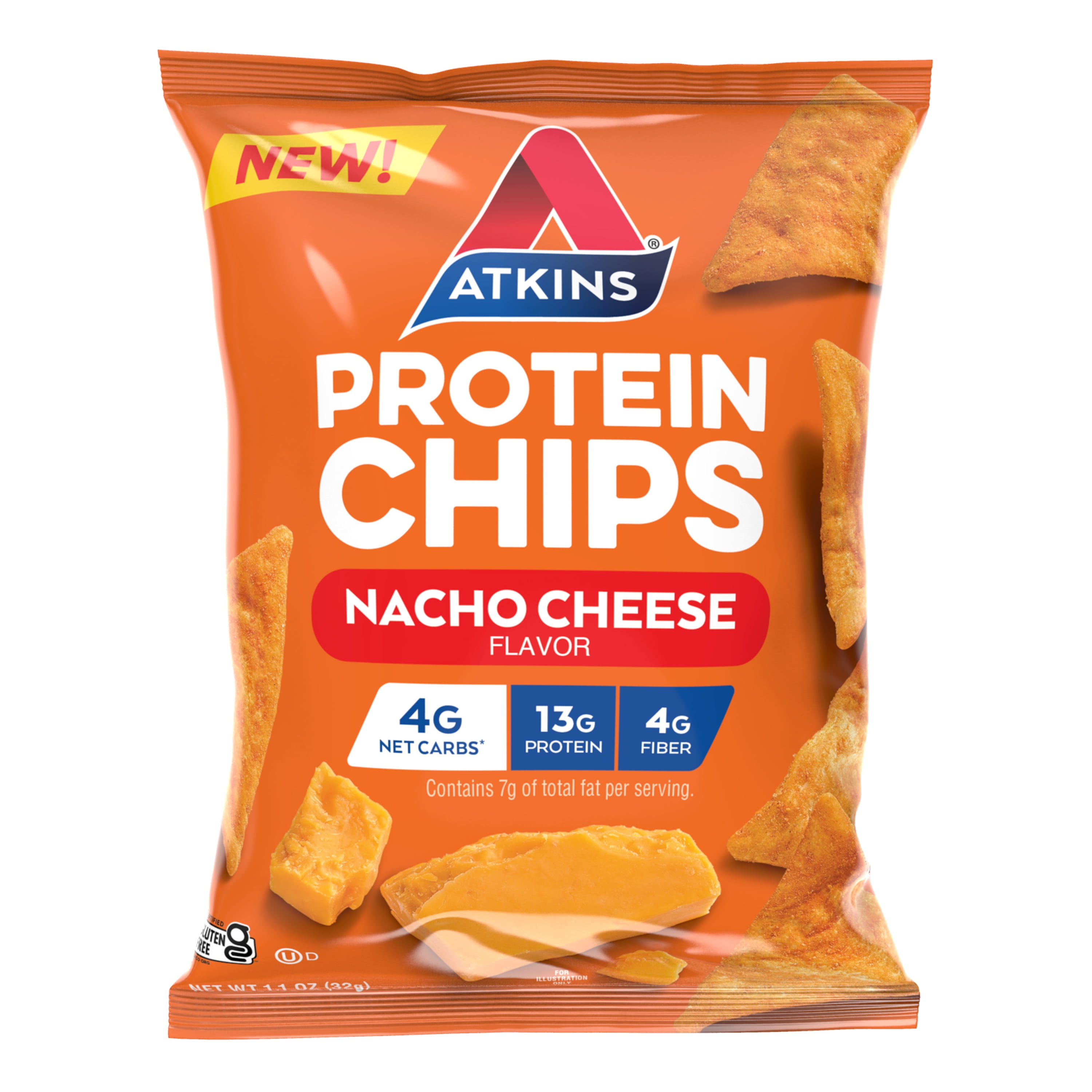 Atkins Nacho Cheese Protein Chips, 1.1oz