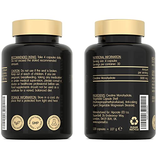 Creatine Monohydrate Tablets for Muscle Growth 120 Count