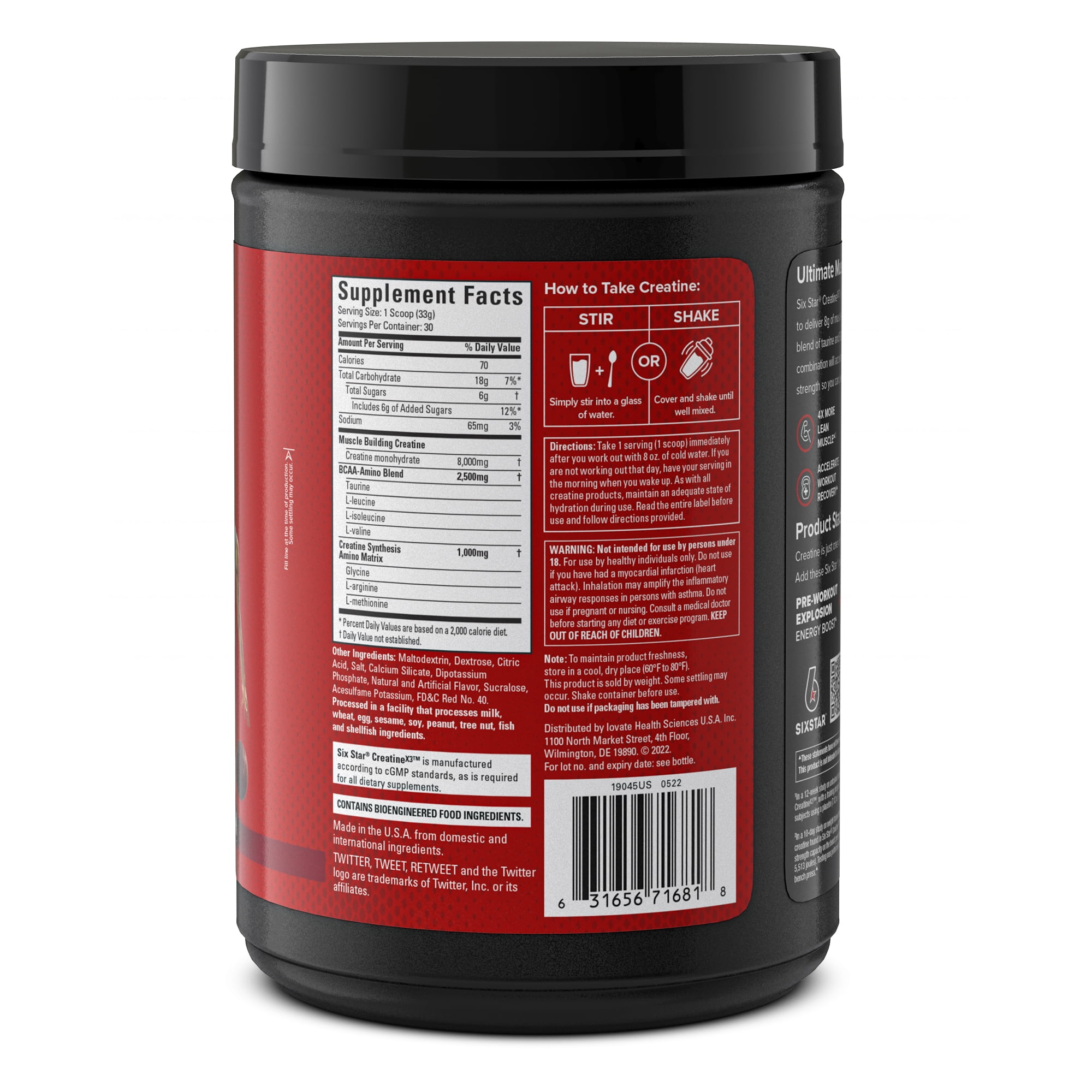 Six Star Creatine X3 BCAA Powder, Fruit Punch