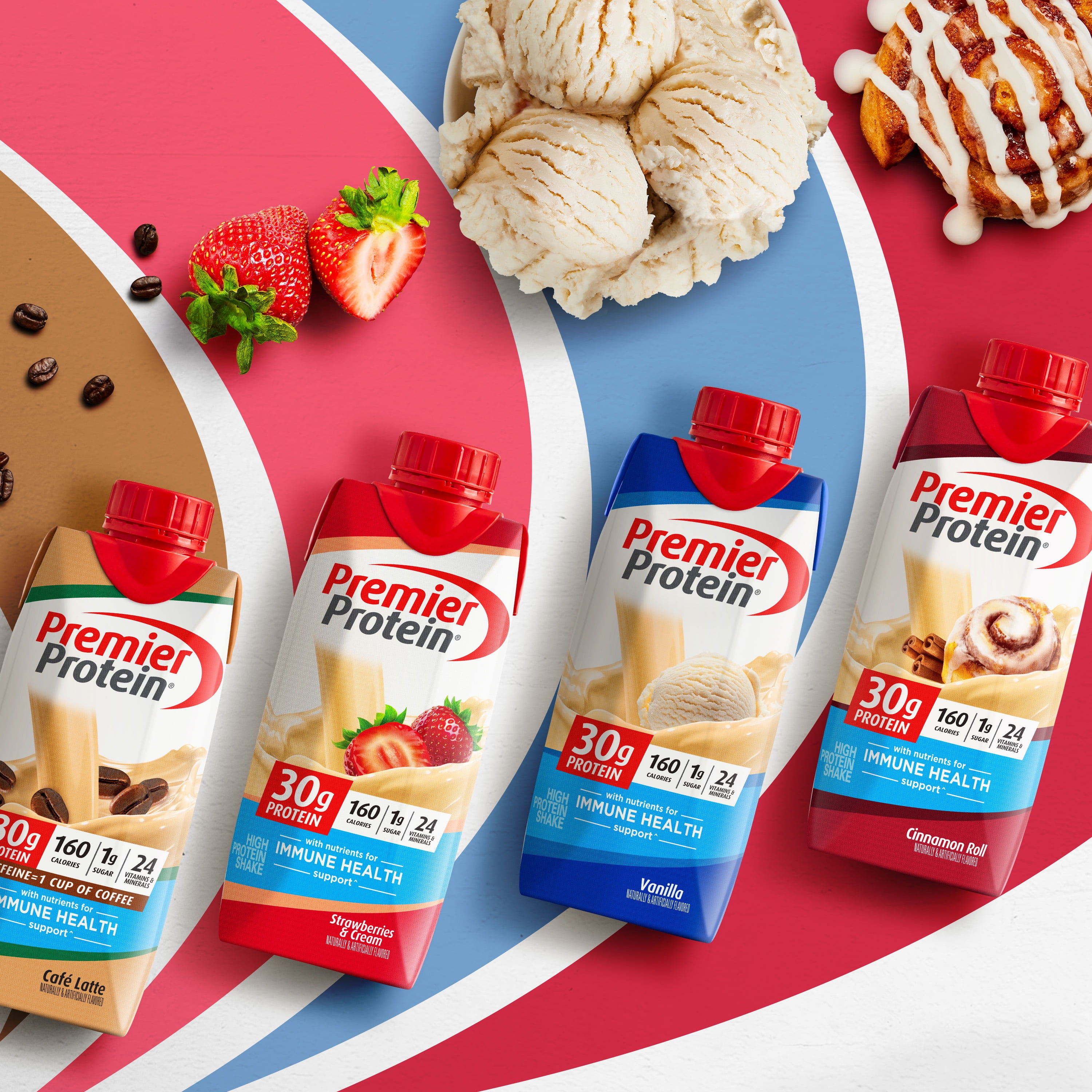 Premier Protein Strawberry & Cream High Protein Shakes