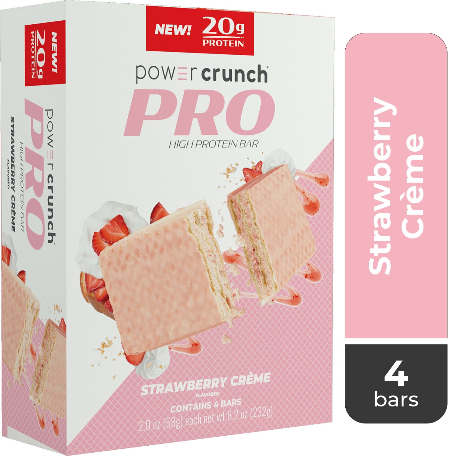 Power Crunch PRO Strawberry Cream Protein Bars, 20g