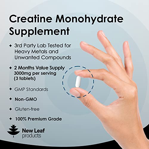 3000mg Creatine Monohydrate Tablets - 180 Count