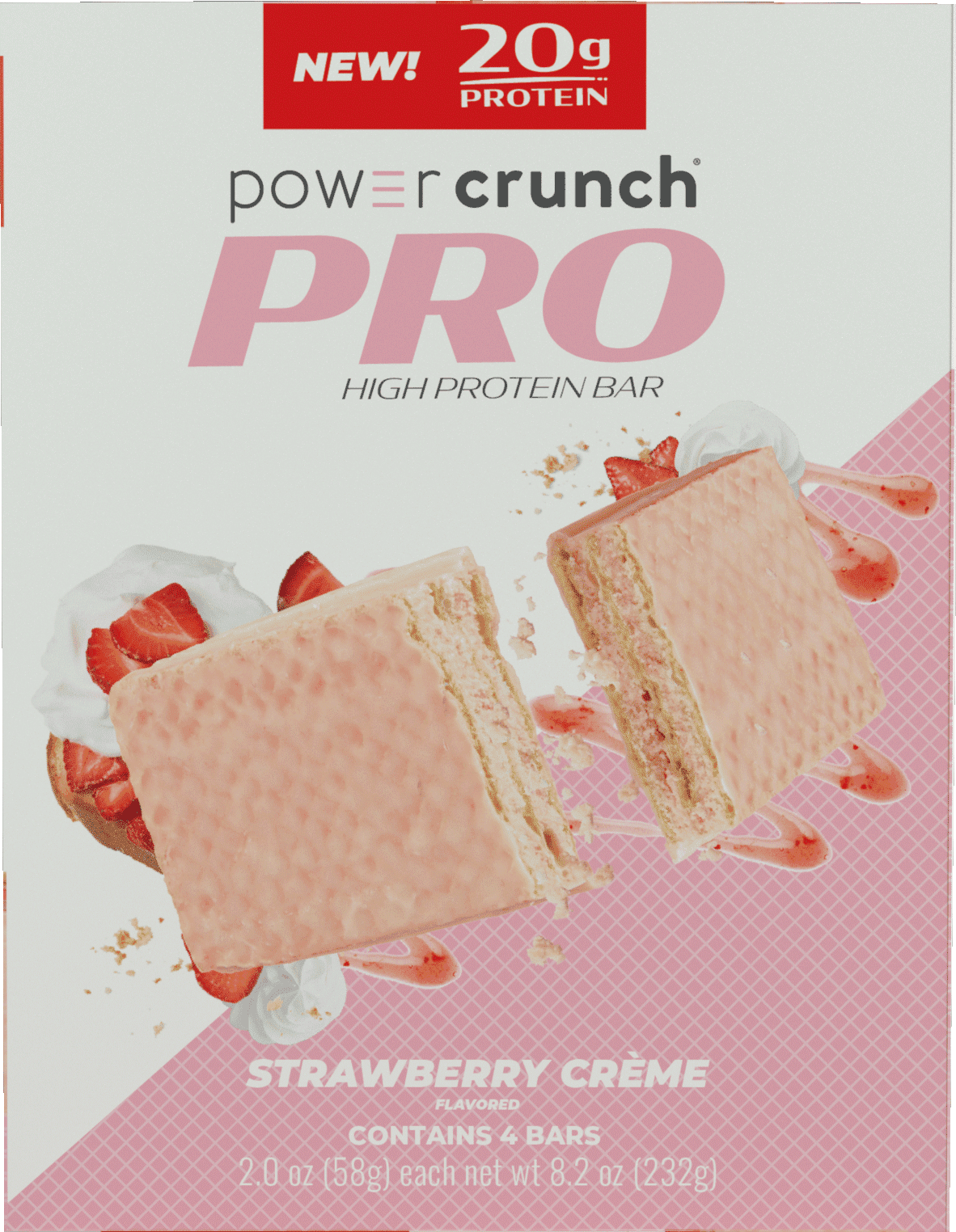 Power Crunch PRO Strawberry Cream Protein Bars, 20g