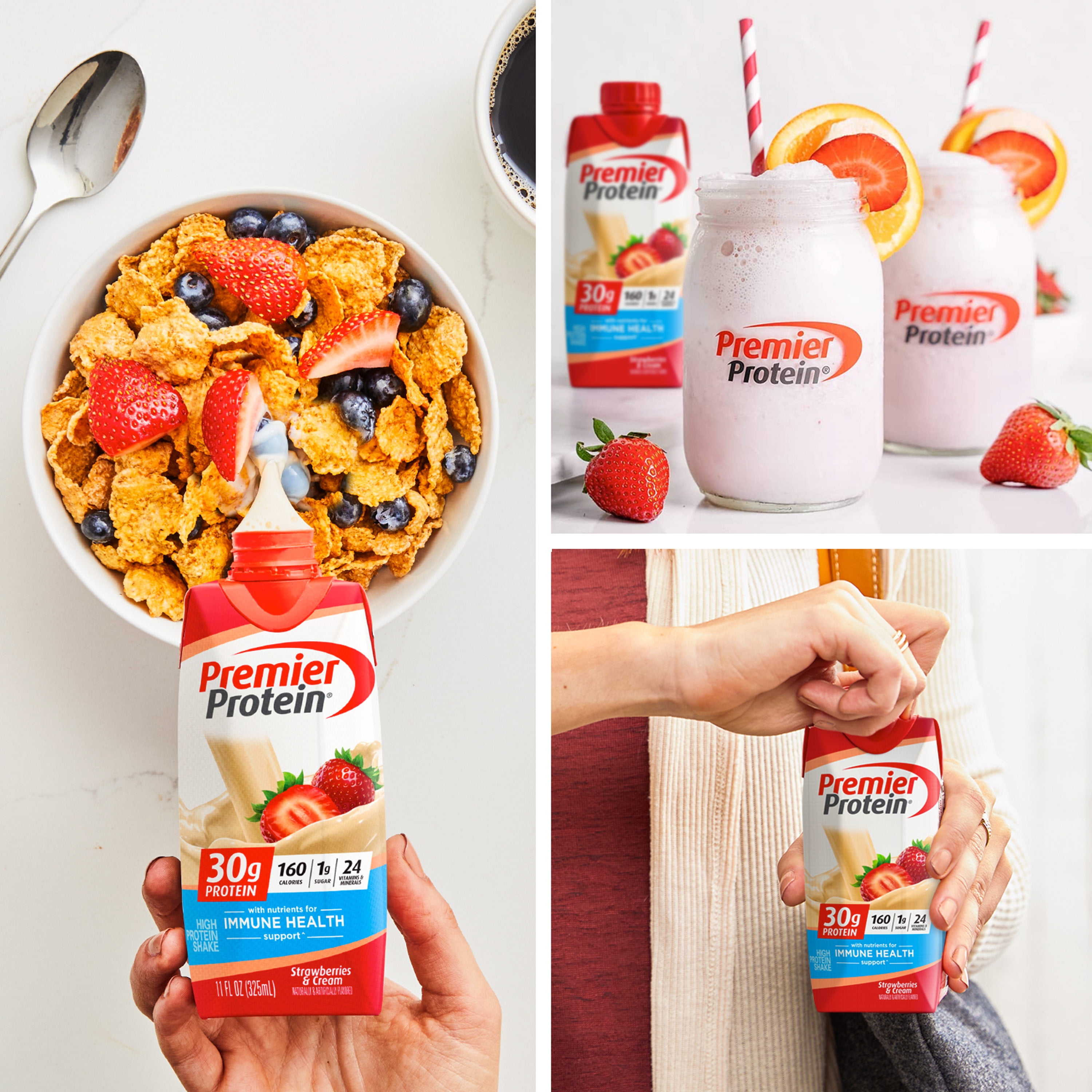 Premier Protein Strawberry & Cream High Protein Shakes